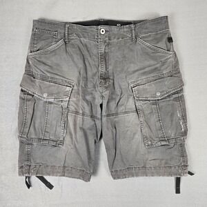 G Star Raw Cargo Shorts Mens 40 Gray Rovic Qane Loose Y2K Streetwear Grunge 11"